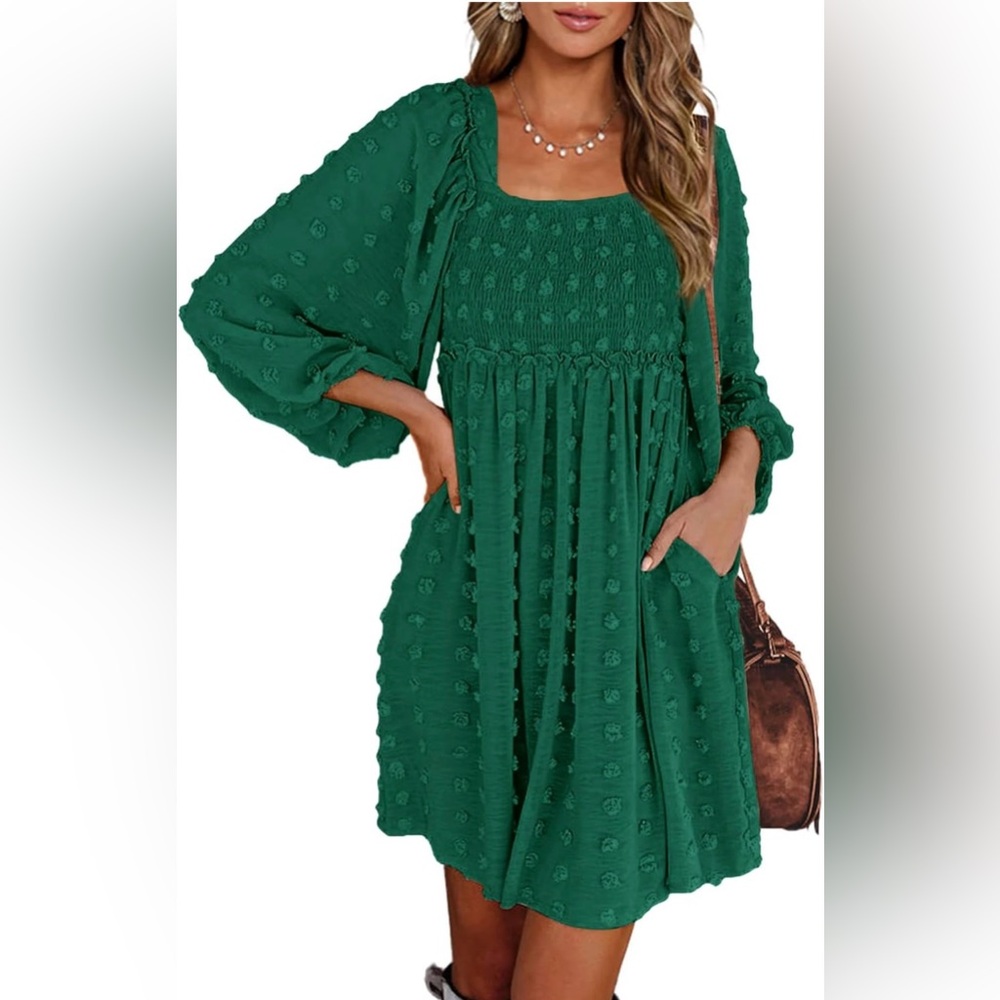 BTFBM Women’s Square Neck Smocked Dress-NWOT